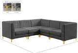 Alina Velvet Modular Sectional Sofa – Elegant Deep Channel Tufting, Custom Configurations & Comfort