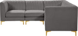 Alina Velvet Modular Sectional Sofa – Elegant Deep Channel Tufting, Custom Configurations & Comfort