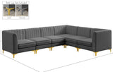 Alina Velvet Modular Sectional Sofa – Elegant Deep Channel Tufting, Custom Configurations & Comfort