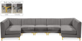 Alina Velvet Modular Sectional Sofa – Elegant Deep Channel Tufting, Custom Configurations & Comfort