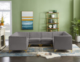 Alina Velvet Modular Sectional Sofa – Elegant Deep Channel Tufting, Custom Configurations & Comfort