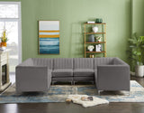 Alina Velvet Modular Sectional Sofa – Elegant Deep Channel Tufting, Custom Configurations & Comfort