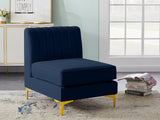 Alina Modular Contemporary Armless Chair with Deep Channel Tufting – Stylish & Customizable Seating