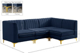 Alina Velvet Modular Sectional Sofa with Deep Channel Tufting for Modern Home Comfort & Style