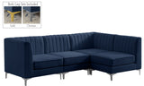Alina Velvet Modular Sectional Sofa with Deep Channel Tufting for Modern Home Comfort & Style