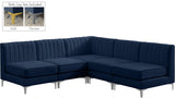 Alina Velvet Modular Sectional Sofa with Deep Channel Tufting for Modern Home Comfort & Style