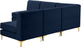 Alina Velvet Modular Sectional Sofa with Deep Channel Tufting for Modern Home Comfort & Style