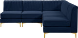 Alina Velvet Modular Sectional Sofa with Deep Channel Tufting for Modern Home Comfort & Style