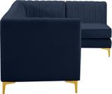 Alina Velvet Modular Sectional Sofa with Deep Channel Tufting for Modern Home Comfort & Style