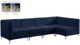 Alina Velvet Modular Sectional Sofa with Deep Channel Tufting for Modern Home Comfort & Style