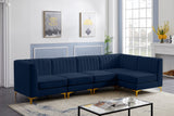 Alina Velvet Modular Sectional Sofa with Deep Channel Tufting for Modern Home Comfort & Style