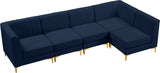 Alina Velvet Modular Sectional Sofa with Deep Channel Tufting for Modern Home Comfort & Style