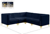 Alina Velvet Modular Sectional Sofa with Deep Channel Tufting for Modern Home Comfort & Style