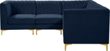 Alina Velvet Modular Sectional Sofa with Deep Channel Tufting for Modern Home Comfort & Style