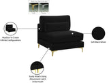 Julia Modular Armless Chair - Cozy Contemporary Design with Customizable Gold and Chrome Legs