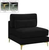 Julia Modular Armless Chair - Cozy Contemporary Design with Customizable Gold and Chrome Legs