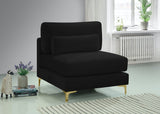 Julia Modular Armless Chair - Cozy Contemporary Design with Customizable Gold and Chrome Legs