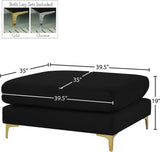 Julia Contemporary Modular Ottoman - Cozy Velvet Seating with Customizable Gold & Chrome Legs