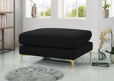 Julia Contemporary Modular Ottoman - Cozy Velvet Seating with Customizable Gold & Chrome Legs