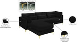 Julia Velvet Modular Sectional Sofa - Cozy Contemporary Design with Gold & Chrome Legs, Versatile Comfort