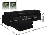 Julia Velvet Modular Sectional Sofa - Cozy Contemporary Design with Gold & Chrome Legs, Versatile Comfort