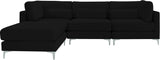 Julia Velvet Modular Sectional Sofa - Cozy Contemporary Design with Gold & Chrome Legs, Versatile Comfort