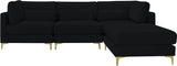 Julia Velvet Modular Sectional Sofa - Cozy Contemporary Design with Gold & Chrome Legs, Versatile Comfort