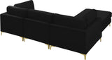 Julia Velvet Modular Sectional Sofa - Cozy Contemporary Design with Gold & Chrome Legs, Versatile Comfort