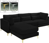 Julia Velvet Modular Sectional Sofa - Cozy Contemporary Design with Gold & Chrome Legs, Versatile Comfort