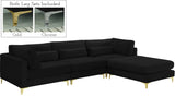 Julia Velvet Modular Sectional Sofa - Cozy Contemporary Design with Gold & Chrome Legs, Versatile Comfort