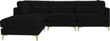 Julia Velvet Modular Sectional Sofa - Cozy Contemporary Design with Gold & Chrome Legs, Versatile Comfort
