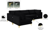 Julia Velvet Modular Sectional Sofa - Cozy Contemporary Design with Gold & Chrome Legs, Versatile Comfort