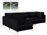 Julia Velvet Modular Sectional Sofa - Cozy Contemporary Design with Gold & Chrome Legs, Versatile Comfort