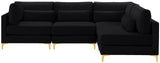 Julia Velvet Modular Sectional Sofa - Cozy Contemporary Design with Gold & Chrome Legs, Versatile Comfort