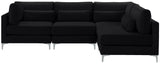 Julia Velvet Modular Sectional Sofa - Cozy Contemporary Design with Gold & Chrome Legs, Versatile Comfort