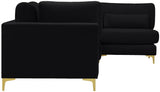 Julia Velvet Modular Sectional Sofa - Cozy Contemporary Design with Gold & Chrome Legs, Versatile Comfort