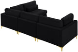 Julia Velvet Modular Sectional Sofa - Cozy Contemporary Design with Gold & Chrome Legs, Versatile Comfort