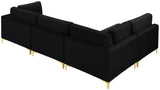 Julia Velvet Modular Sectional Sofa - Cozy Contemporary Design with Gold & Chrome Legs, Versatile Comfort