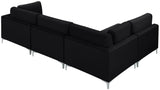 Julia Velvet Modular Sectional Sofa - Cozy Contemporary Design with Gold & Chrome Legs, Versatile Comfort