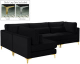 Julia Velvet Modular Sectional Sofa - Cozy Contemporary Design with Gold & Chrome Legs, Versatile Comfort