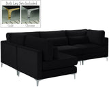 Julia Velvet Modular Sectional Sofa - Cozy Contemporary Design with Gold & Chrome Legs, Versatile Comfort