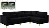 Julia Velvet Modular Sectional Sofa - Cozy Contemporary Design with Gold & Chrome Legs, Versatile Comfort