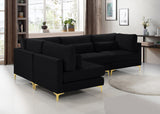 Julia Velvet Modular Sectional Sofa - Cozy Contemporary Design with Gold & Chrome Legs, Versatile Comfort