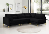 Julia Velvet Modular Sectional Sofa - Cozy Contemporary Design with Gold & Chrome Legs, Versatile Comfort