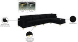 Julia Velvet Modular Sectional Sofa - Cozy Contemporary Design with Gold & Chrome Legs, Versatile Comfort
