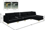 Julia Velvet Modular Sectional Sofa - Cozy Contemporary Design with Gold & Chrome Legs, Versatile Comfort