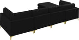 Julia Velvet Modular Sectional Sofa - Cozy Contemporary Design with Gold & Chrome Legs, Versatile Comfort
