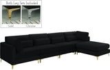 Julia Velvet Modular Sectional Sofa - Cozy Contemporary Design with Gold & Chrome Legs, Versatile Comfort