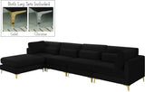 Julia Velvet Modular Sectional Sofa - Cozy Contemporary Design with Gold & Chrome Legs, Versatile Comfort