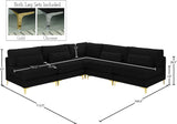 Julia Velvet Modular Sectional Sofa - Cozy Contemporary Design with Gold & Chrome Legs, Versatile Comfort